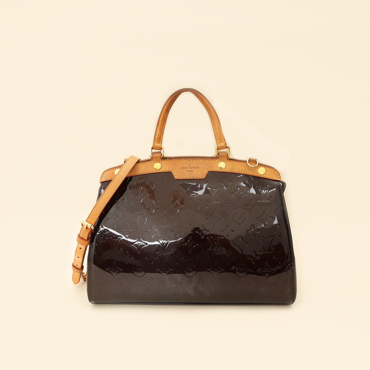 Louis Vuitton Amarante Monogram Vernis Brea MM Bag-Louis Vuitton-THE CLOSET