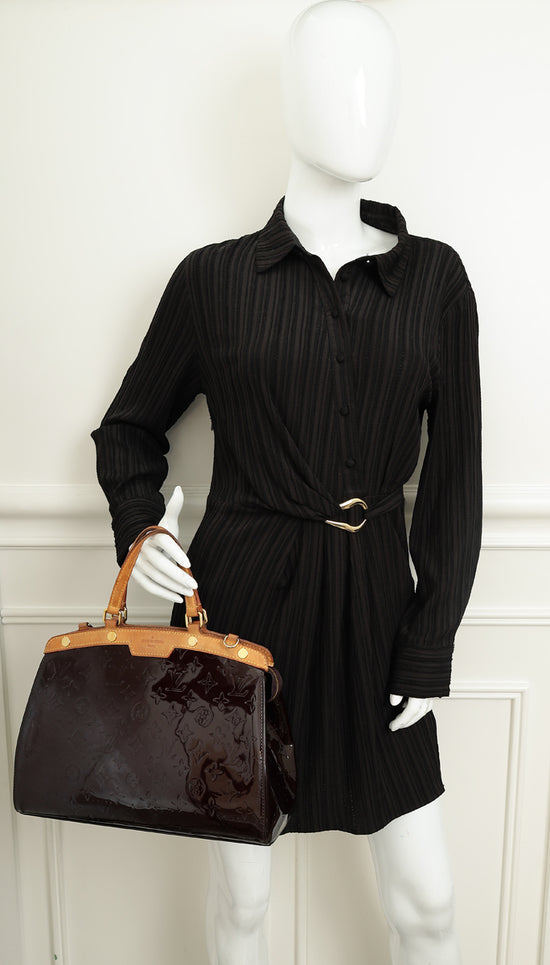 Louis Vuitton Amarante Monogram Vernis Brea MM Bag-Louis Vuitton-THE CLOSET