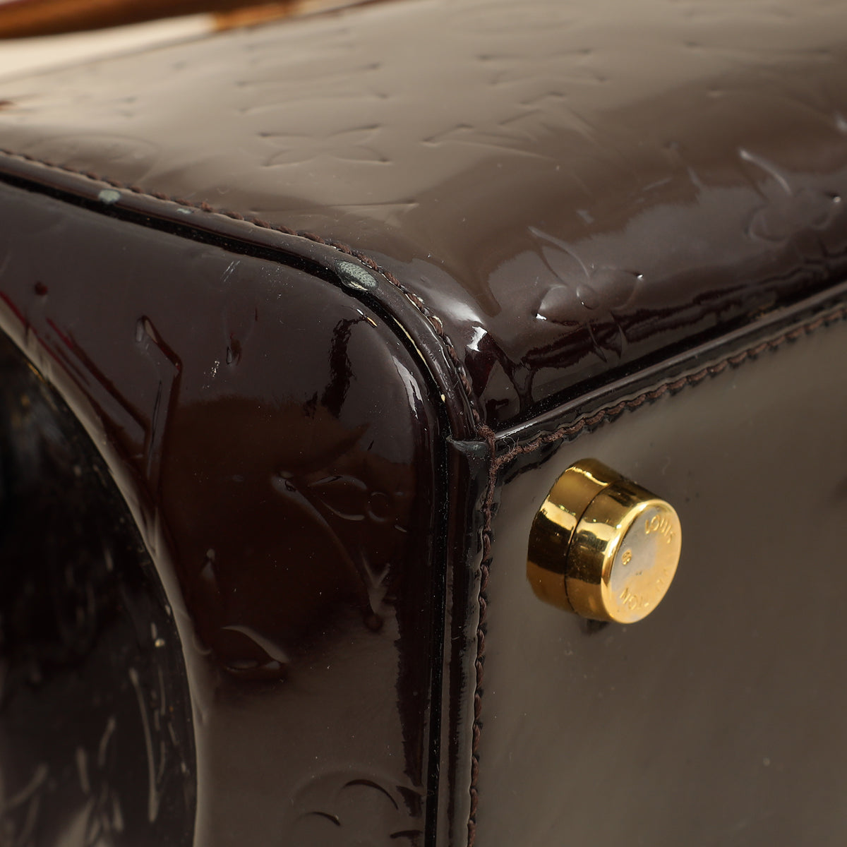 Louis Vuitton Amarante Monogram Vernis Brea MM Bag-Louis Vuitton-THE CLOSET