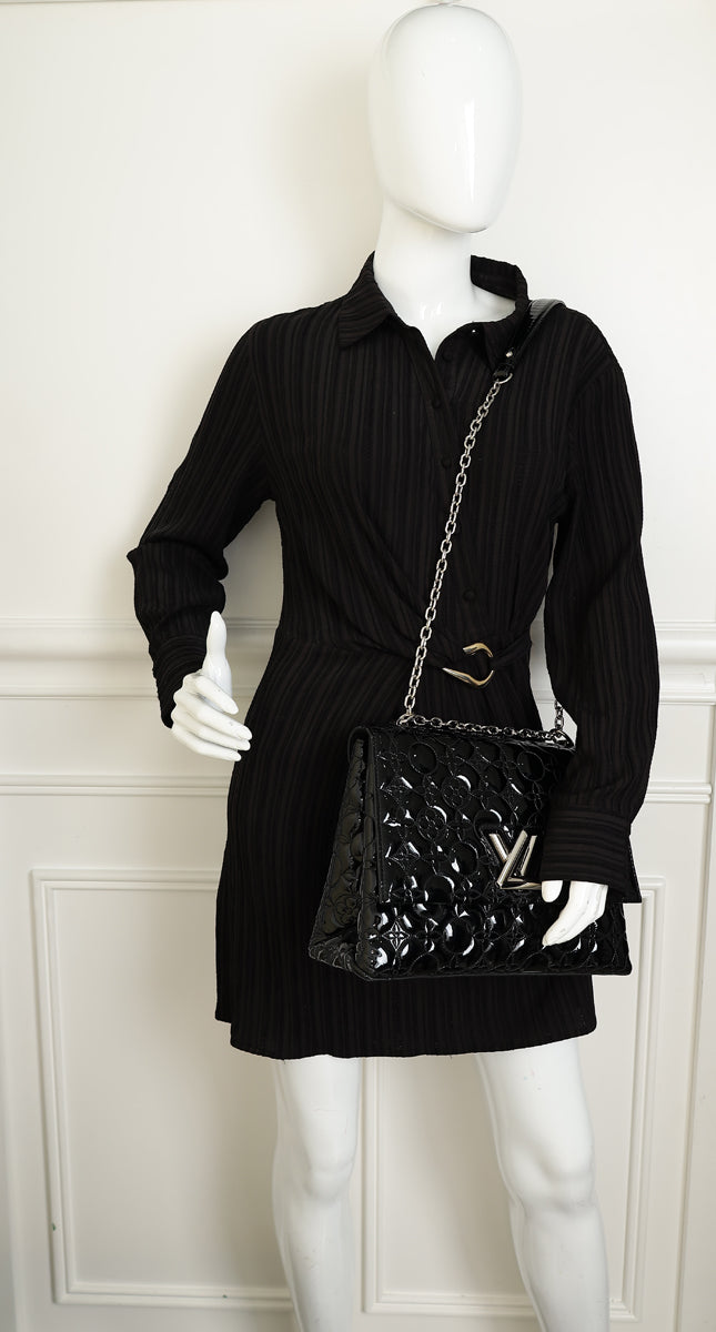 Louis Vuitton Black Flower Malletage Twist GM Bag