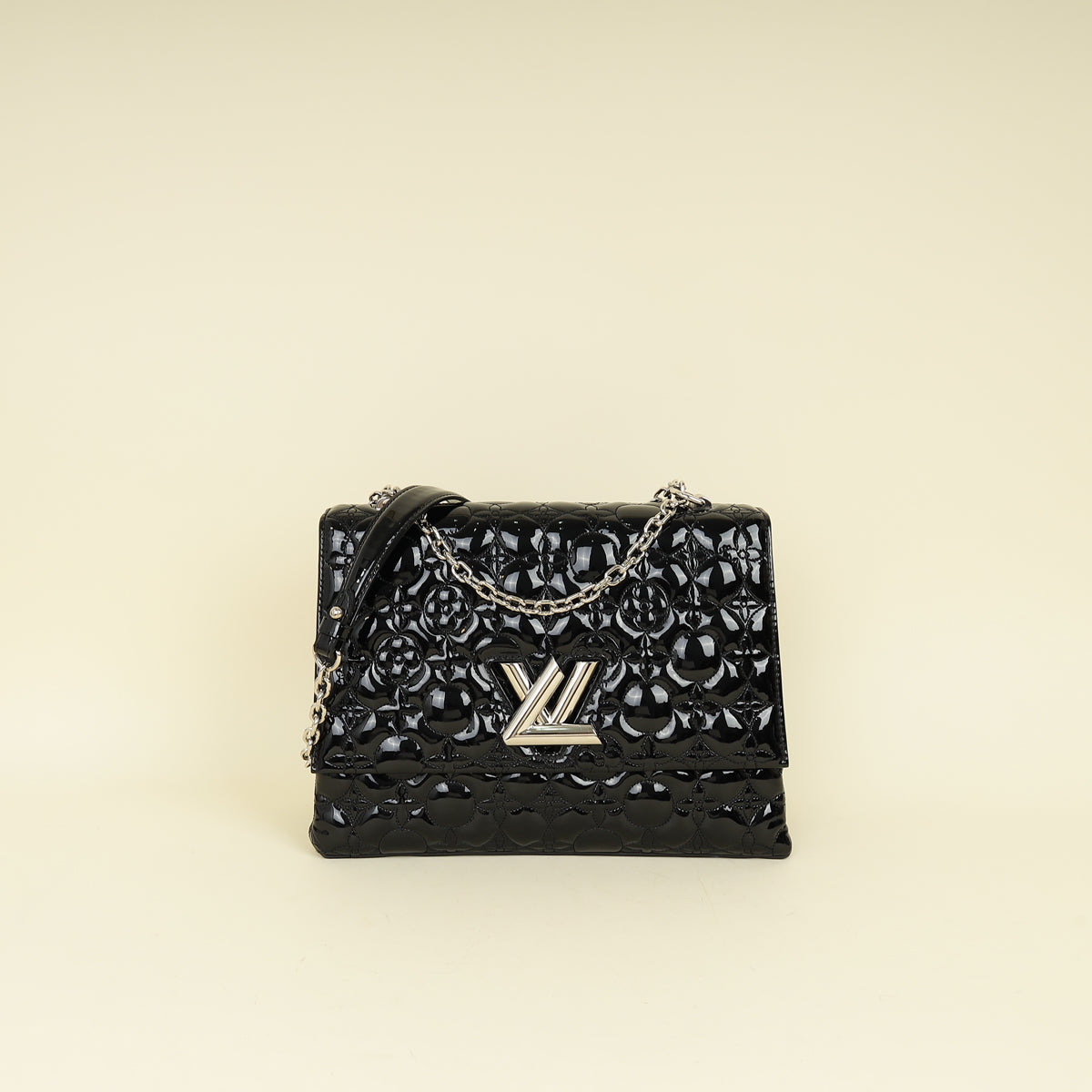 Louis Vuitton Black Flower Malletage Twist GM Bag