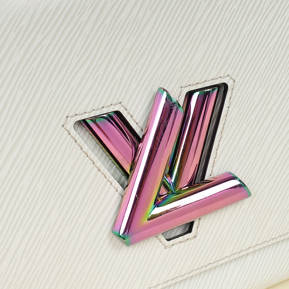Louis Vuitton White Sky Holographice Twist MM Bag