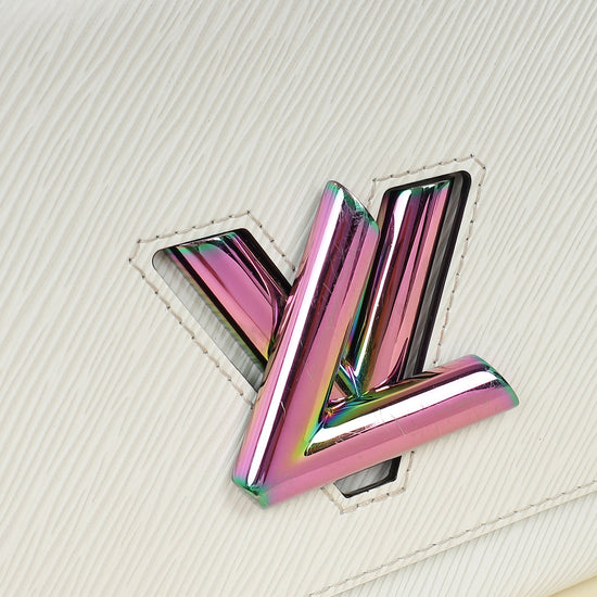 Louis Vuitton White Sky Holographice Twist MM Bag