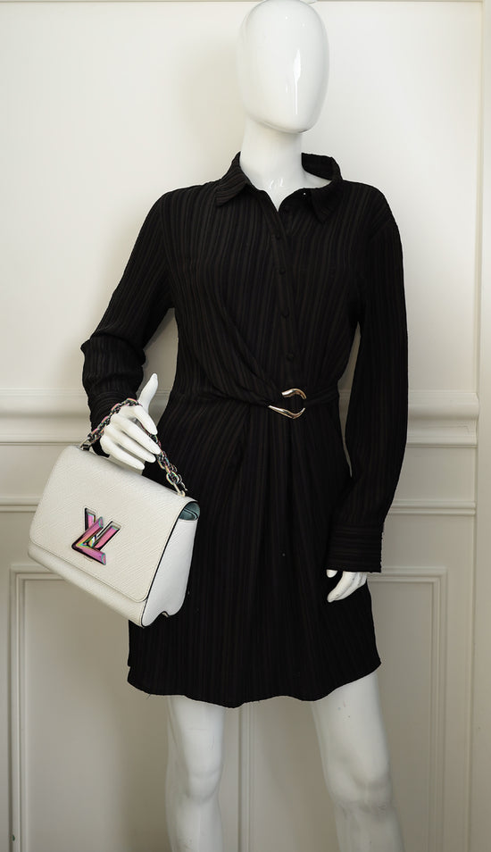 Louis Vuitton White Sky Holographice Twist MM Bag