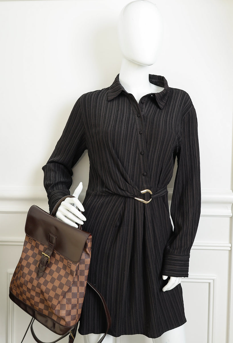 Louis Vuitton Bicolor Damier Ebene Soho Backpack Bag