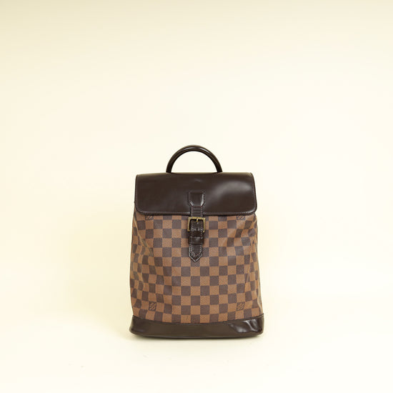 Louis Vuitton Bicolor Damier Ebene Soho Backpack Bag