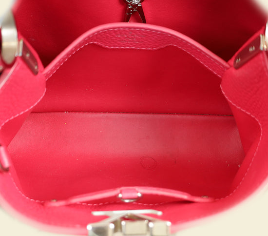 Louis Vuitton Dark Fuschia Capucines BB Resin Handle Bag