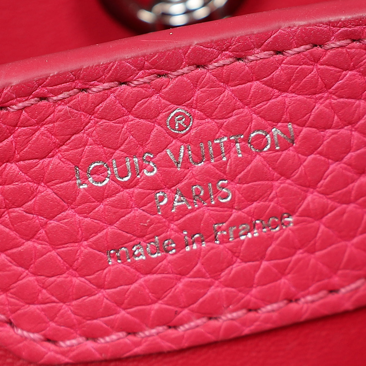 Louis Vuitton Dark Fuschia Capucines BB Resin Handle Bag