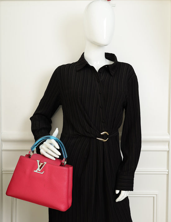 Louis Vuitton Dark Fuschia Capucines BB Resin Handle Bag
