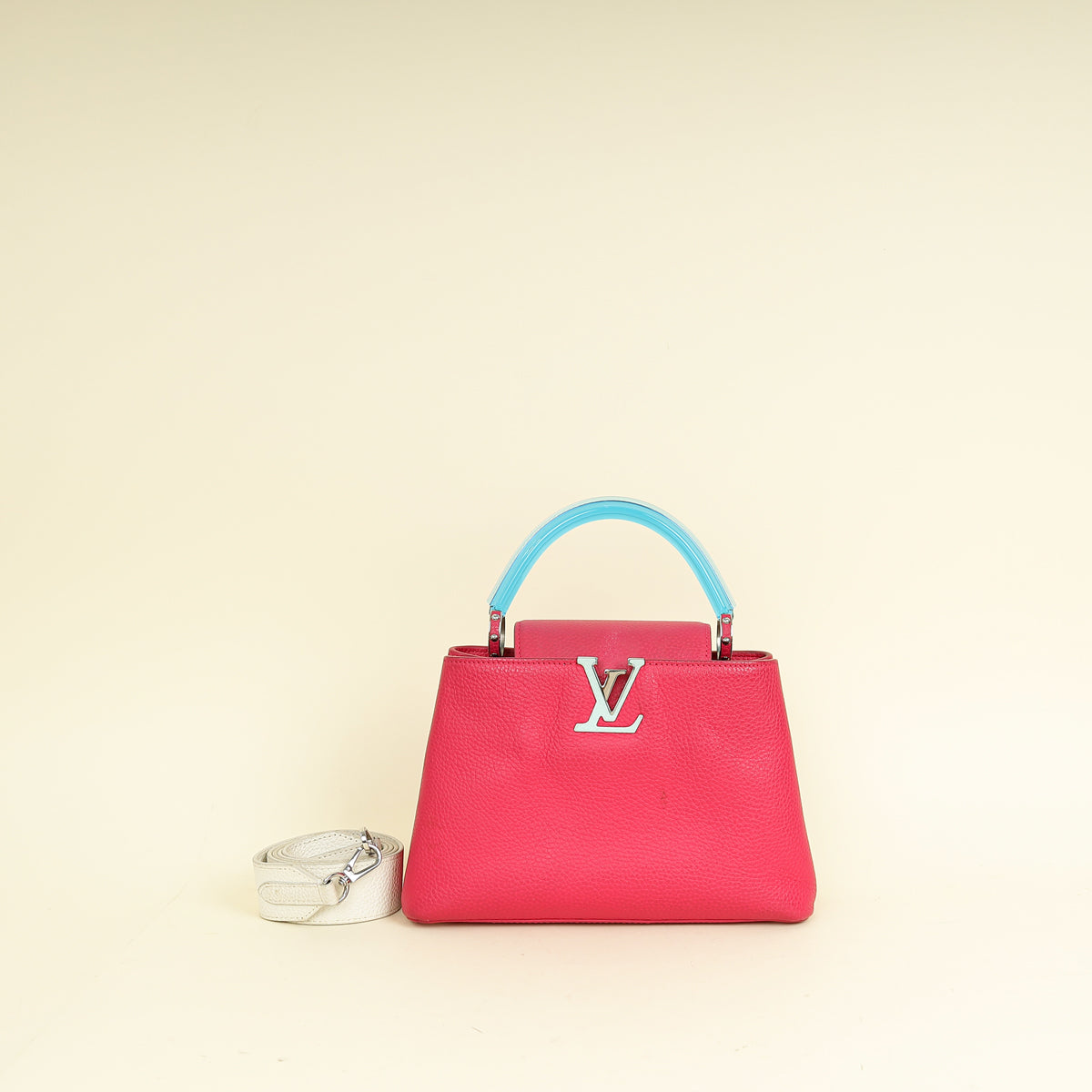 Louis Vuitton Dark Fuschia Capucines BB Resin Handle Bag