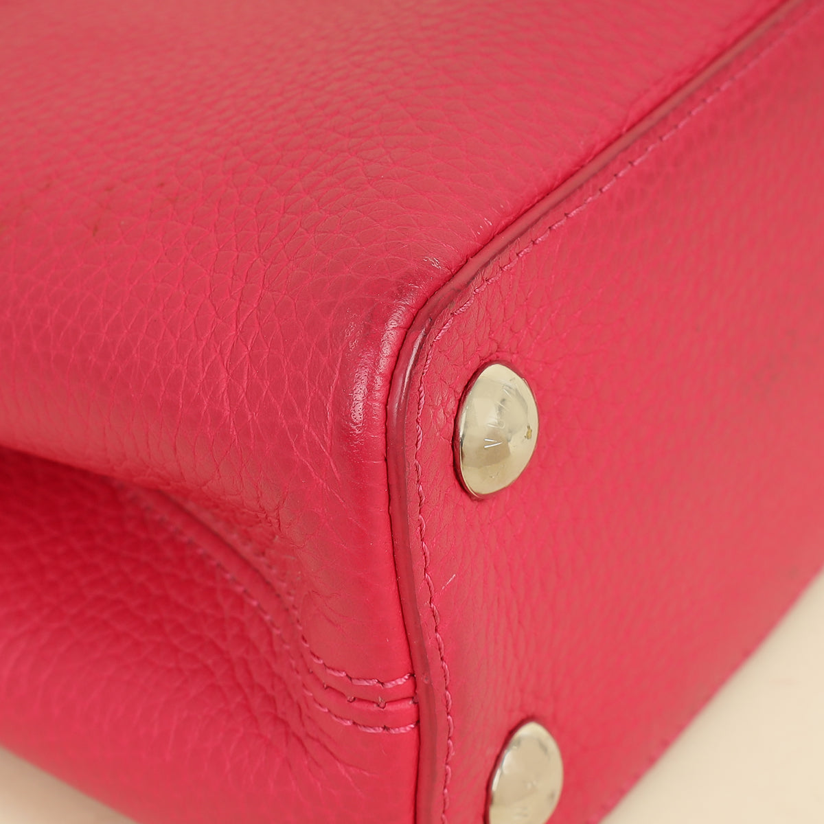 Louis Vuitton Dark Fuschia Capucines BB Resin Handle Bag