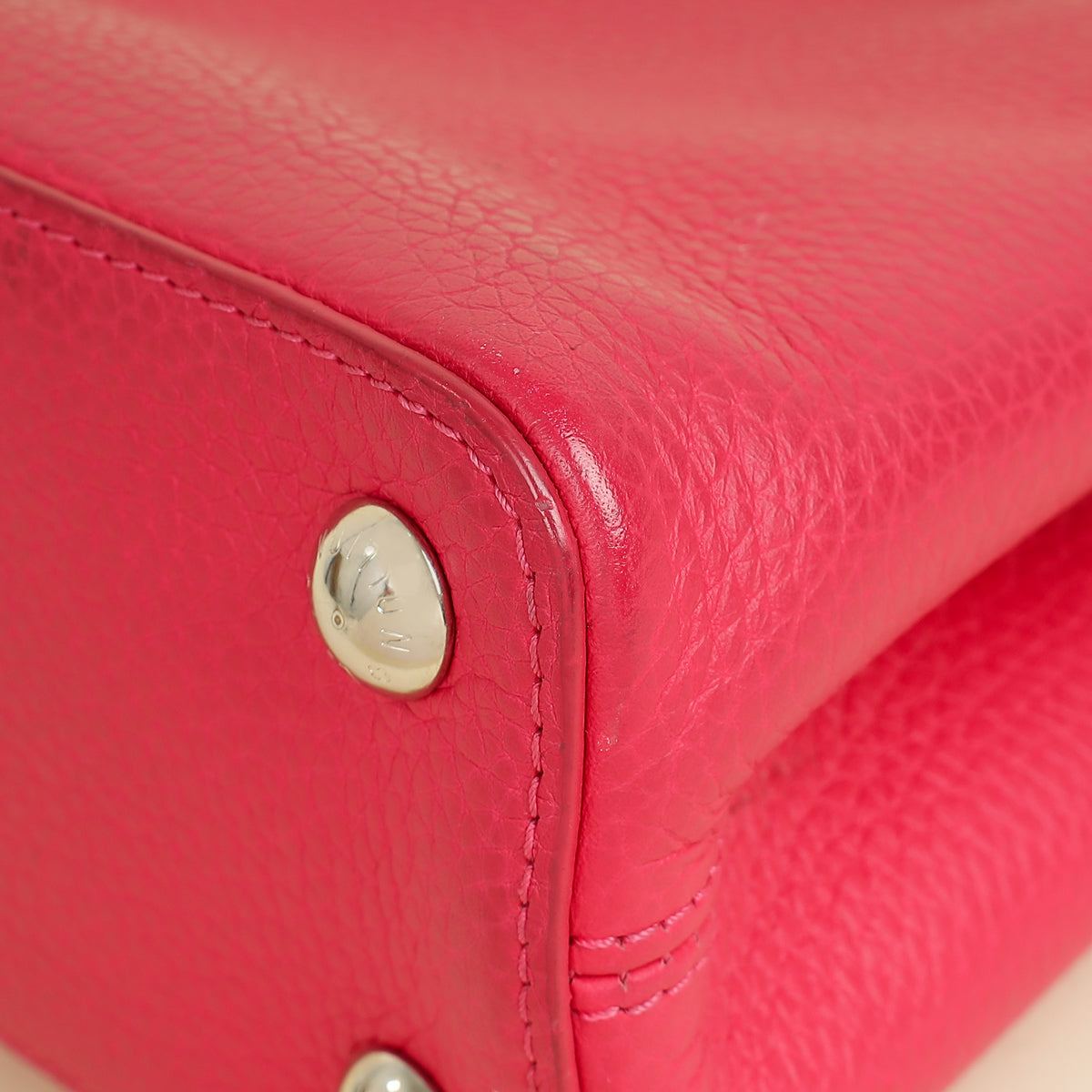 Louis Vuitton Dark Fuschia Capucines BB Resin Handle Bag