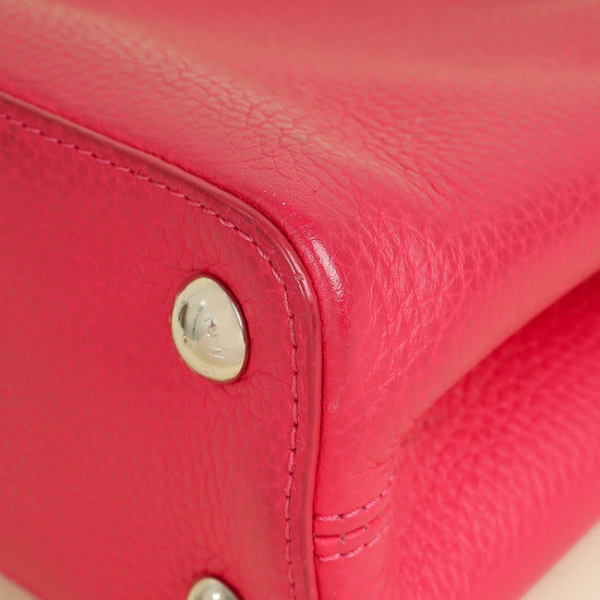 Louis Vuitton Dark Fuschia Capucines BB Resin Handle Bag