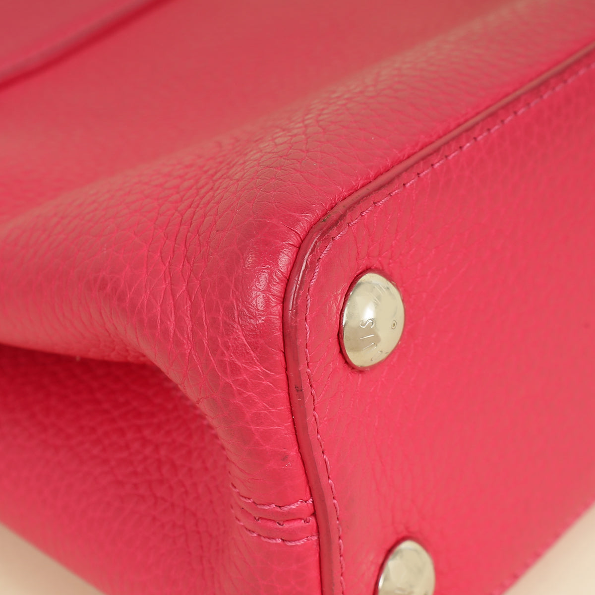 Louis Vuitton Dark Fuschia Capucines BB Resin Handle Bag