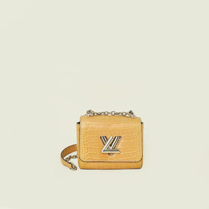 Louis Vuitton Yellow Orange Twist Mini Alligator Bag