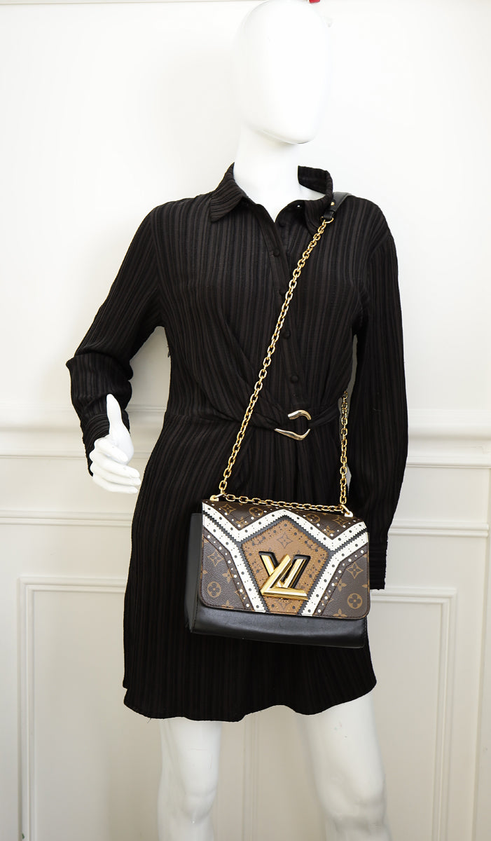 Louis Vuitton Veau Satin Monogram Twist MM Bag