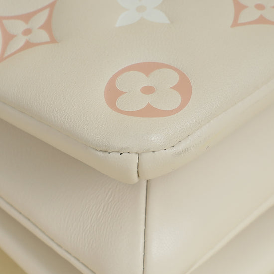 Louis Vuitton Creme Monogram-Embossed Pochette Coussin Bag