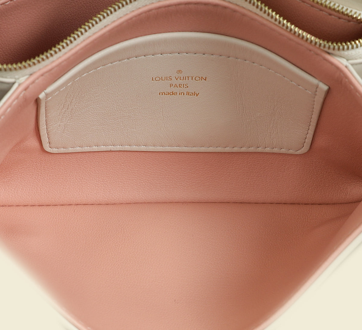 Louis Vuitton Creme Monogram-Embossed Pochette Coussin Bag