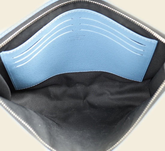 Louis Vuitton Sky Blue Taigarama Pochette Voyage MM