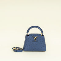 Louis Vuitton Indigo Ostrich Capucines Mini Bag