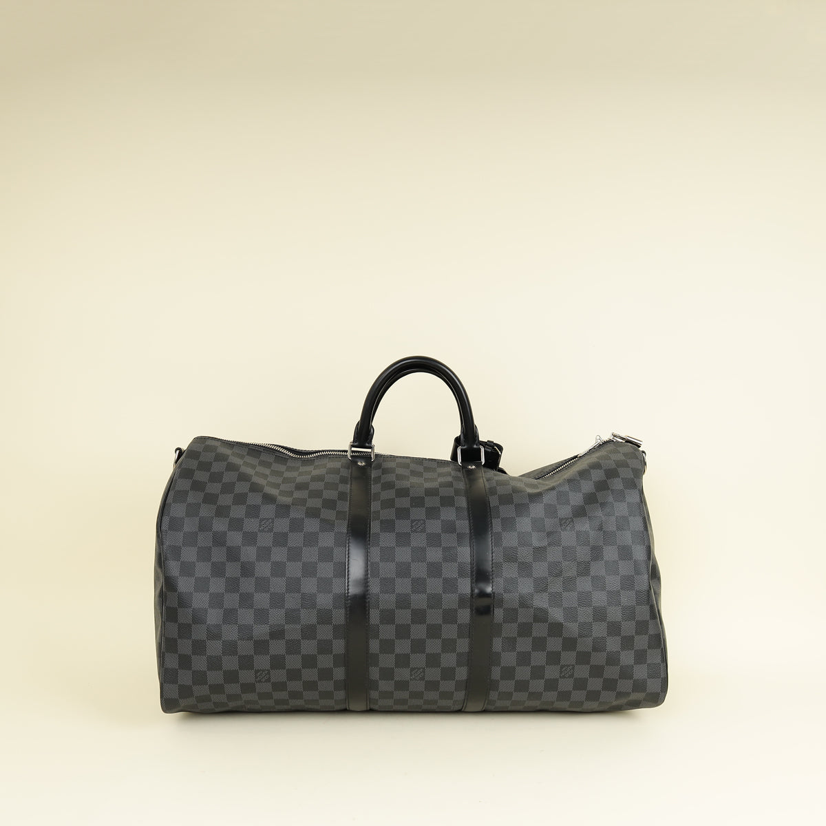 Louis Vuitton Black Damier Graphite Keepall Bandouliere 55 Bag w/ Initial MYS