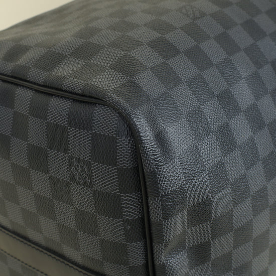 Louis Vuitton Black Damier Graphite Keepall Bandouliere 55 Bag w/ Initial MYS