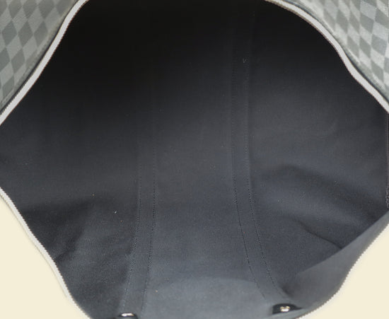 Louis Vuitton Black Damier Graphite Keepall Bandouliere 55 Bag w/ Initial MYS