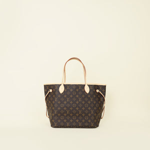 Louis Vuitton Monogram Beige Neverfull MM Bag W/ Pouch