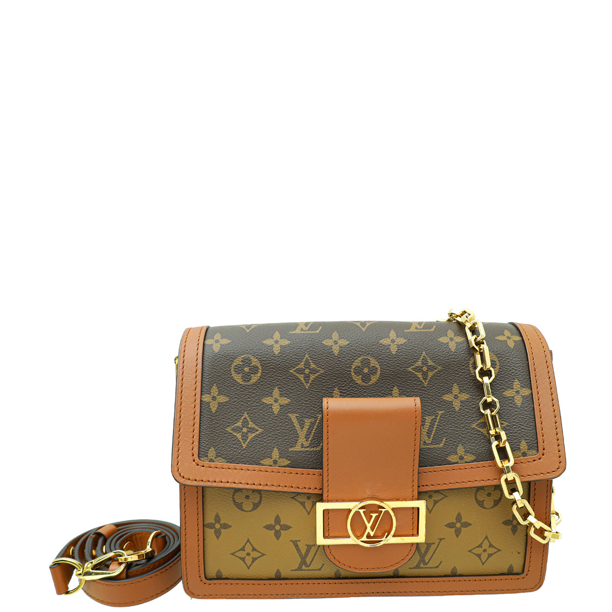 Louis Vuitton Brown Monogram/Reverse Dauphine MM Bag-Louis Vuitton-THE CLOSET