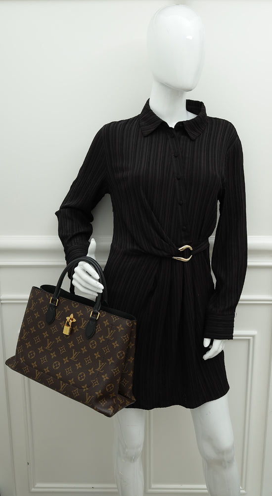 Louis Vuitton Monogram Black Flower Tote Bag