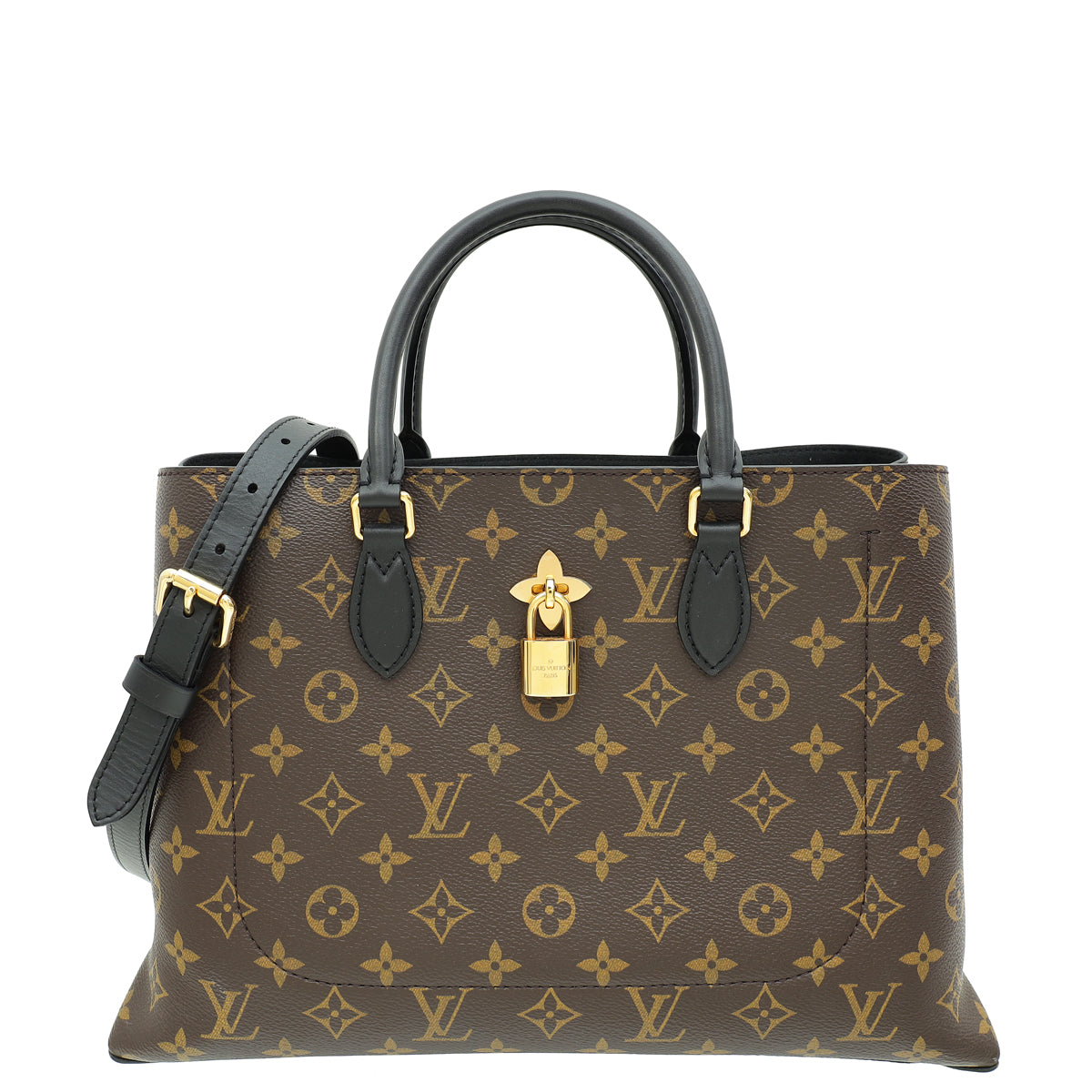 Louis Vuitton Monogram Black Flower Tote Bag