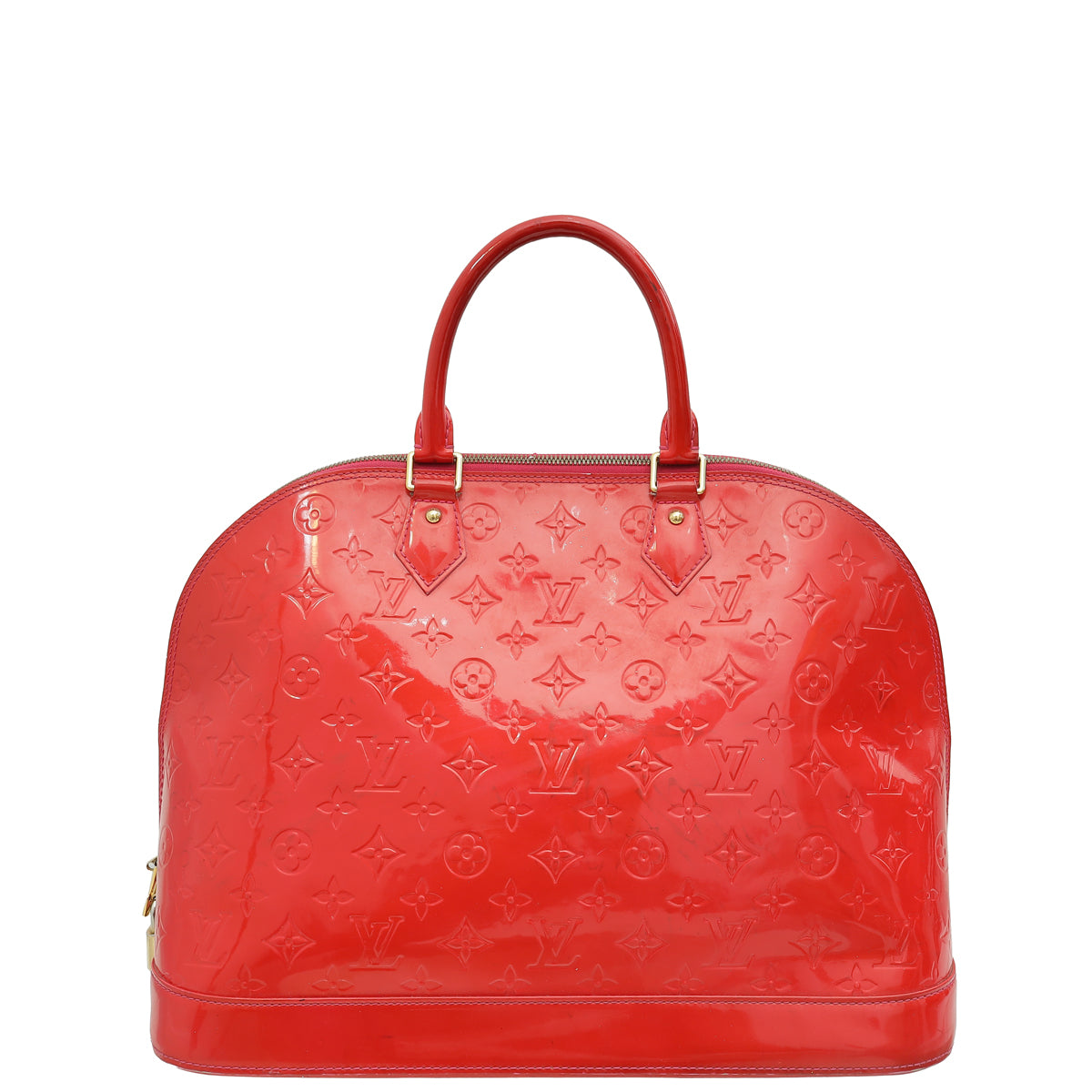 Louis Vuitton Rouge Grenadine Monogram Vernis Alma GM Bag-Louis Vuitton-THE CLOSET