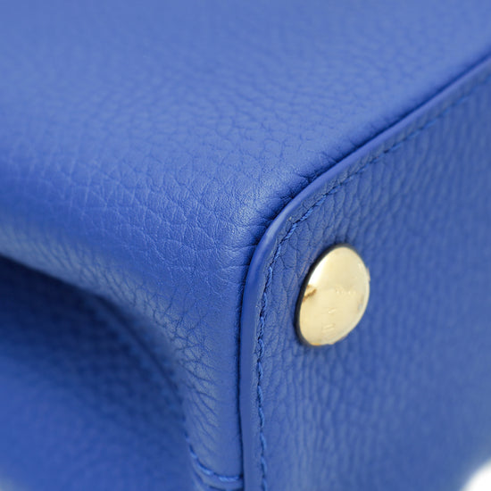 Louis Vuitton Blue Capucine BB Python Handle Bag