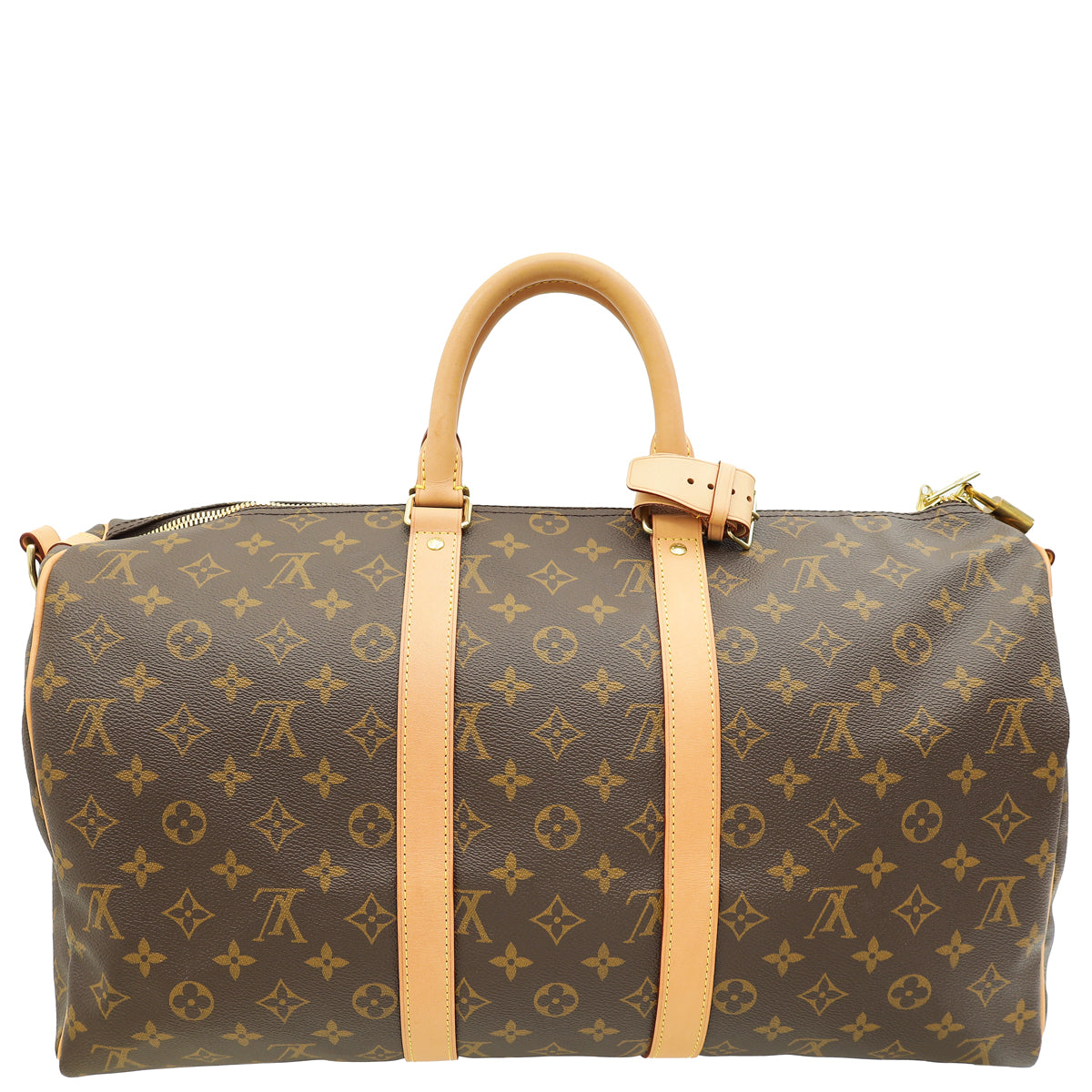Louis Vuitton Brown Monogram Keepall Bandouliere 45 Bag W/ A.N Initials on Leather Tag-Louis Vuitton-THE CLOSET