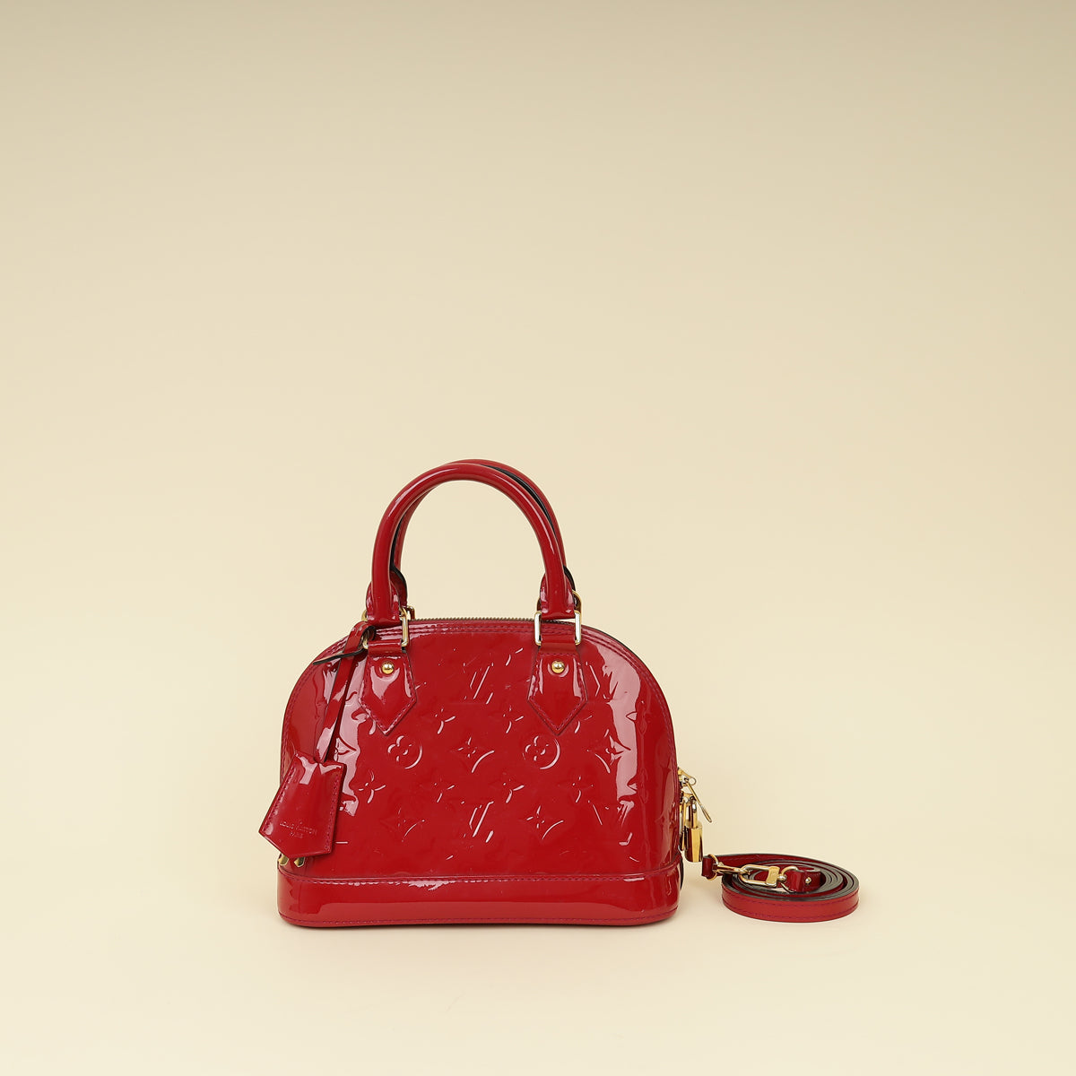 Louis Vuitton Framboise Monogram Vernis Alma BB Bag-Louis Vuitton-THE CLOSET