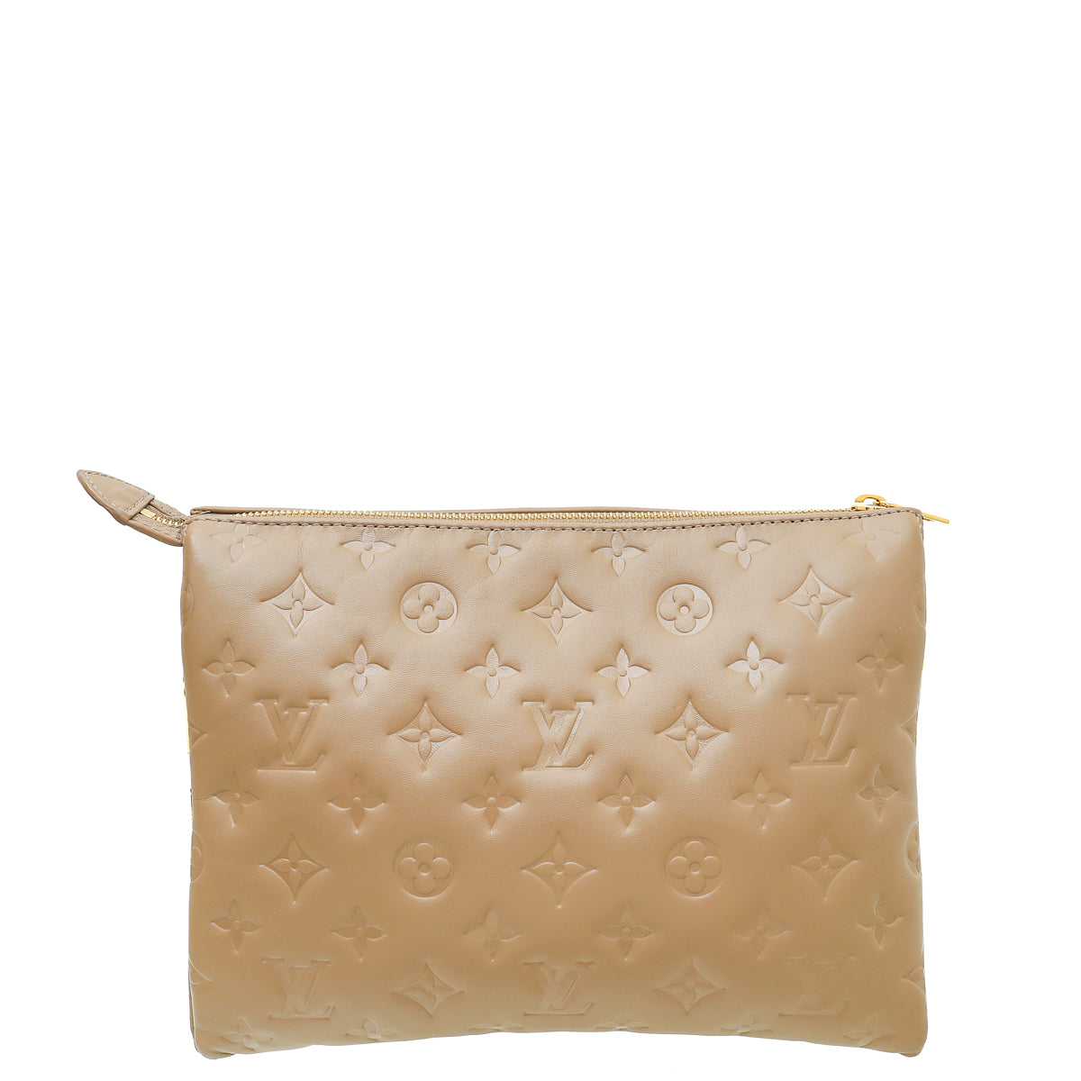 Louis Vuitton Taupe Embossed Monogram Coussin PM Bag