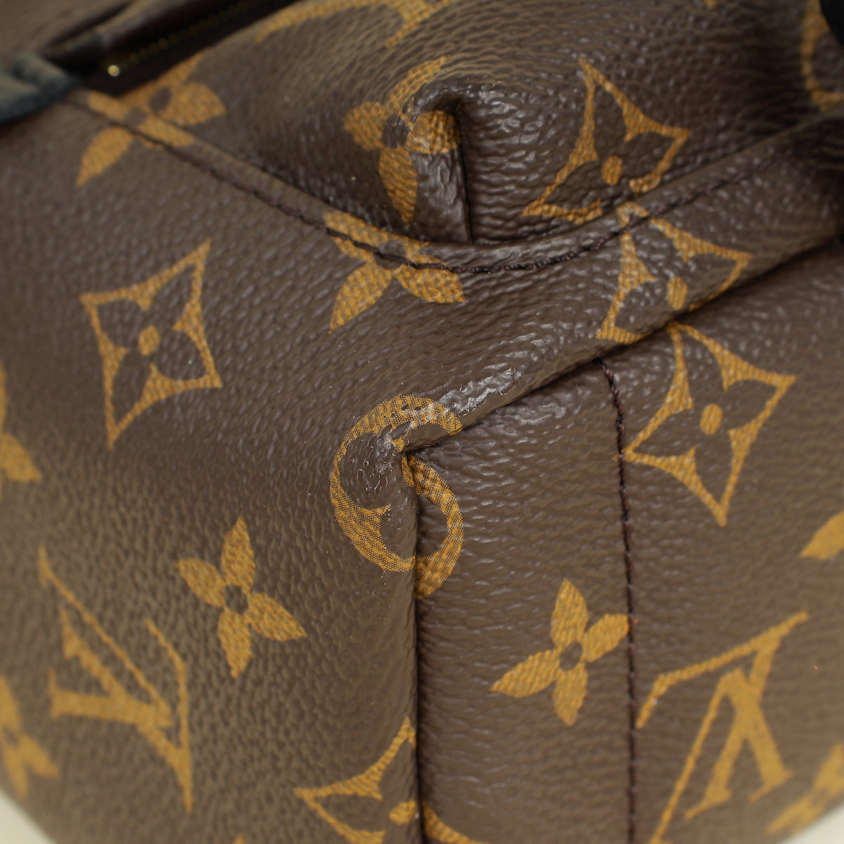 Louis Vuitton Monogram Black Palm Spring Mini Backpack Bag