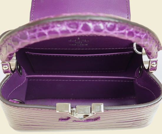 Louis Vuitton Amethyste Alligator Capucines Mini Bag