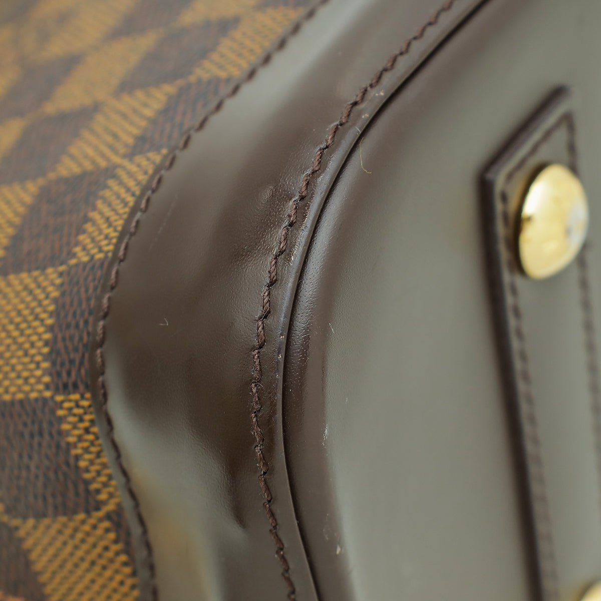 Louis Vuitton Damier Ebene Alma PM Bag W/ MAS Initials