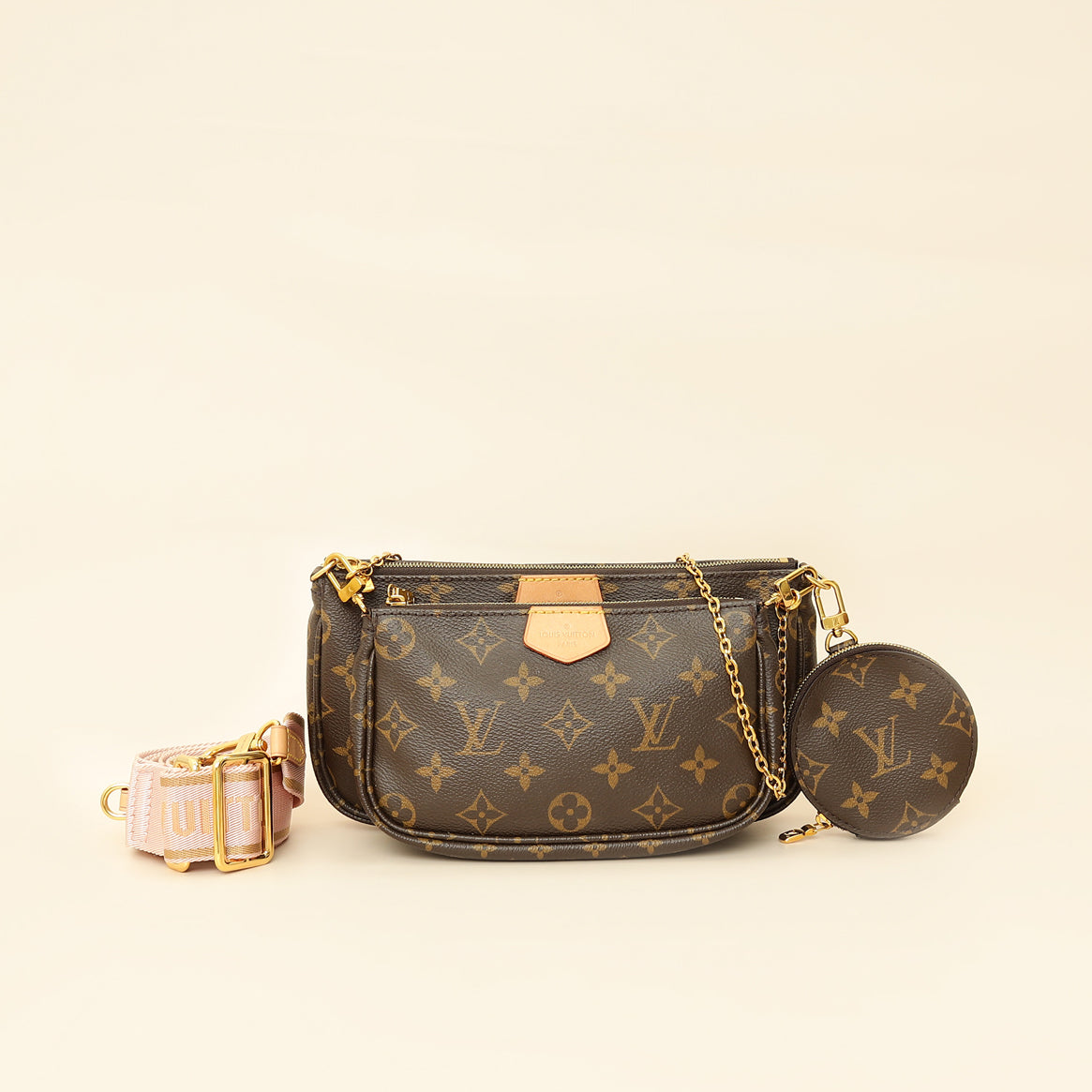 Louis Vuitton Monogram Rose Klair Multi Pochette Accessories Bag