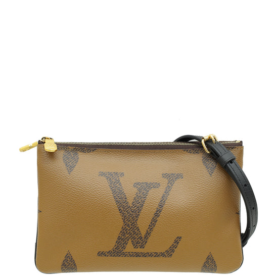 Louis Vuitton Brown Monogram/Monogram Giant Reverse Double Zip Pochette