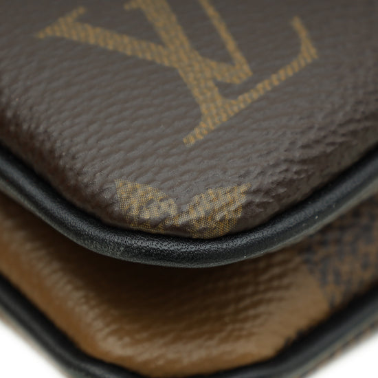 Louis Vuitton Brown Monogram/Monogram Giant Reverse Double Zip Pochette