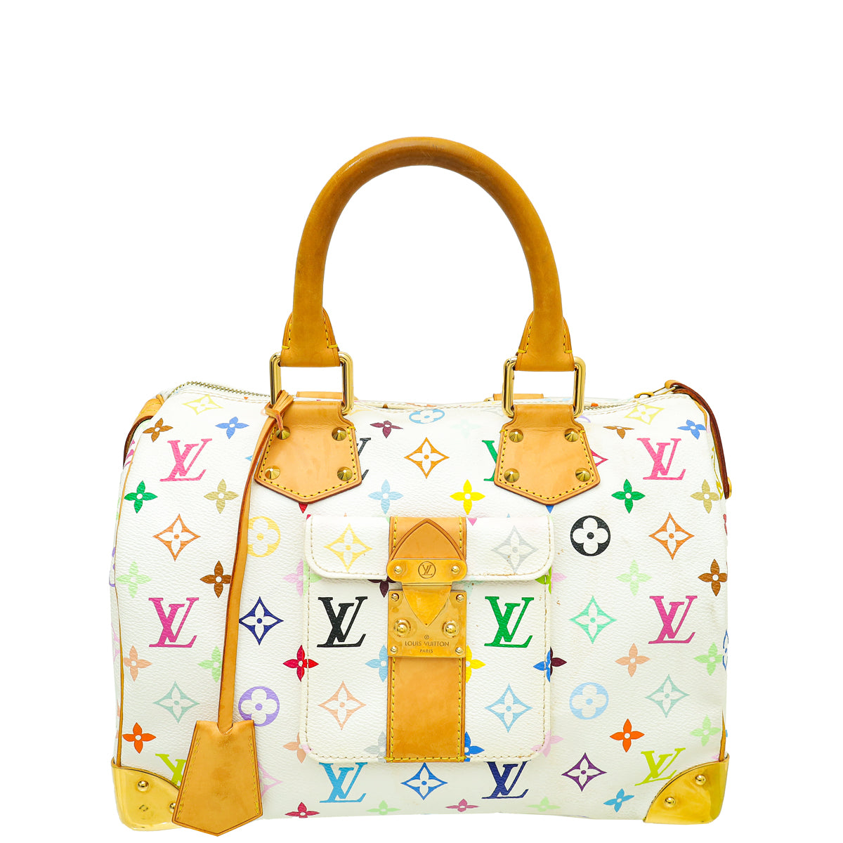 Louis Vuitton Multicolor White Monogram Speedy 30 Bag