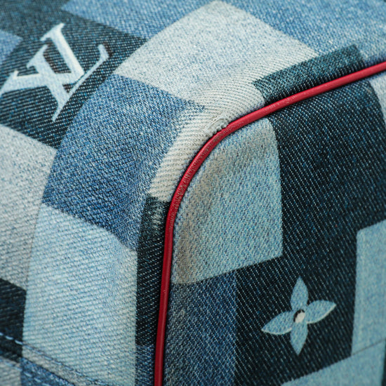 Louis Vuitton Blue And Red Damier Monogram Patchwork Denim
