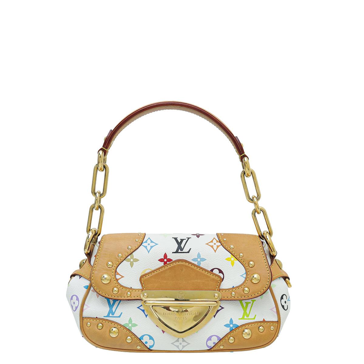 Louis Vuitton White Monogram Multicolor Beverly Takashi Murakami Mini Bag