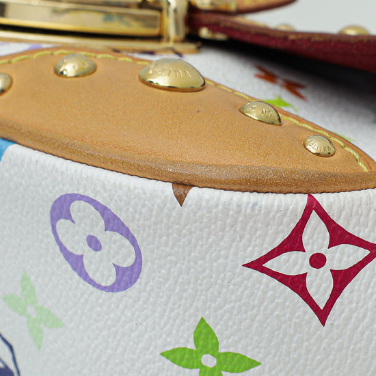 Louis Vuitton White Monogram Multicolor Beverly Takashi Murakami Mini Bag