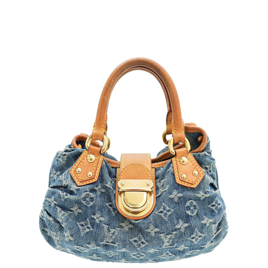 Louis Vuitton Blue Monogram Denim Pleaty Handbag PM Louis Vuitton