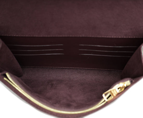 Louis Vuitton Burgundy Louise Matte Chain Clutch