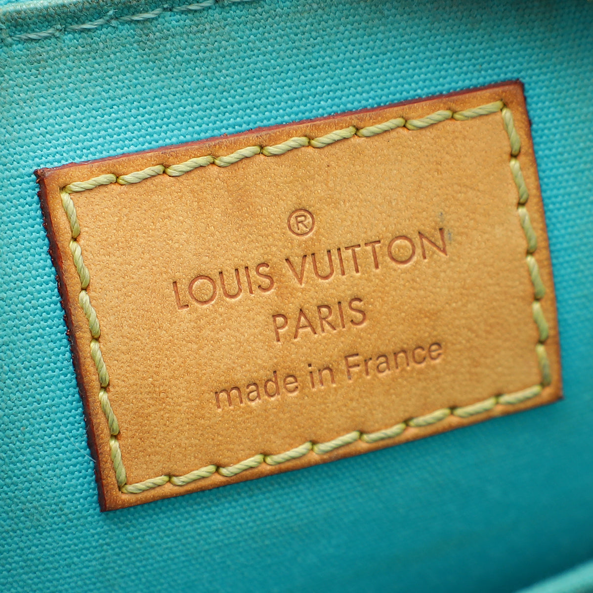 Louis Vuitton Blue Lagoon Monogram Vernis Alma BB Bag W/ V Illustre Key Holder Bag Charm