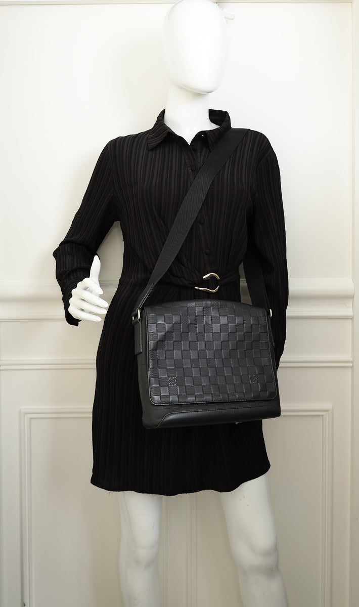 Louis Vuitton Black Damier Infini District PM Messenger Bag
